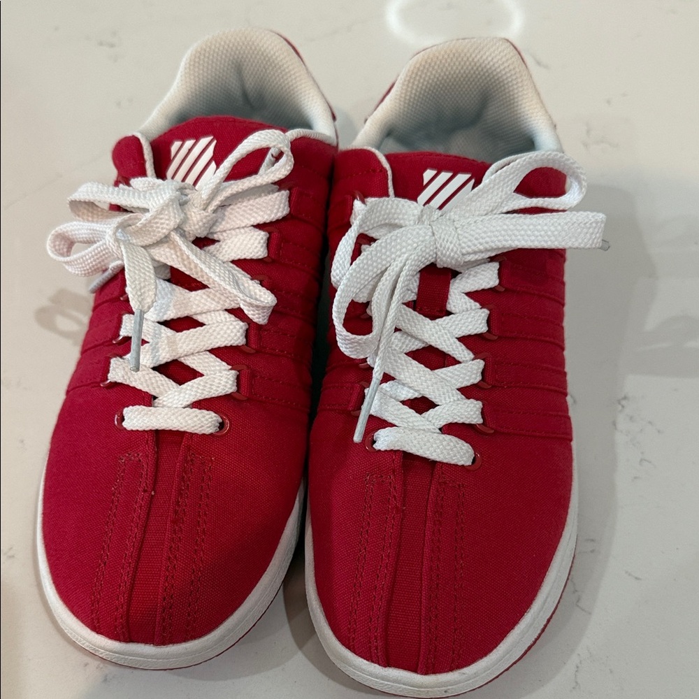 K-Swiss Red Sneakers with White Laces